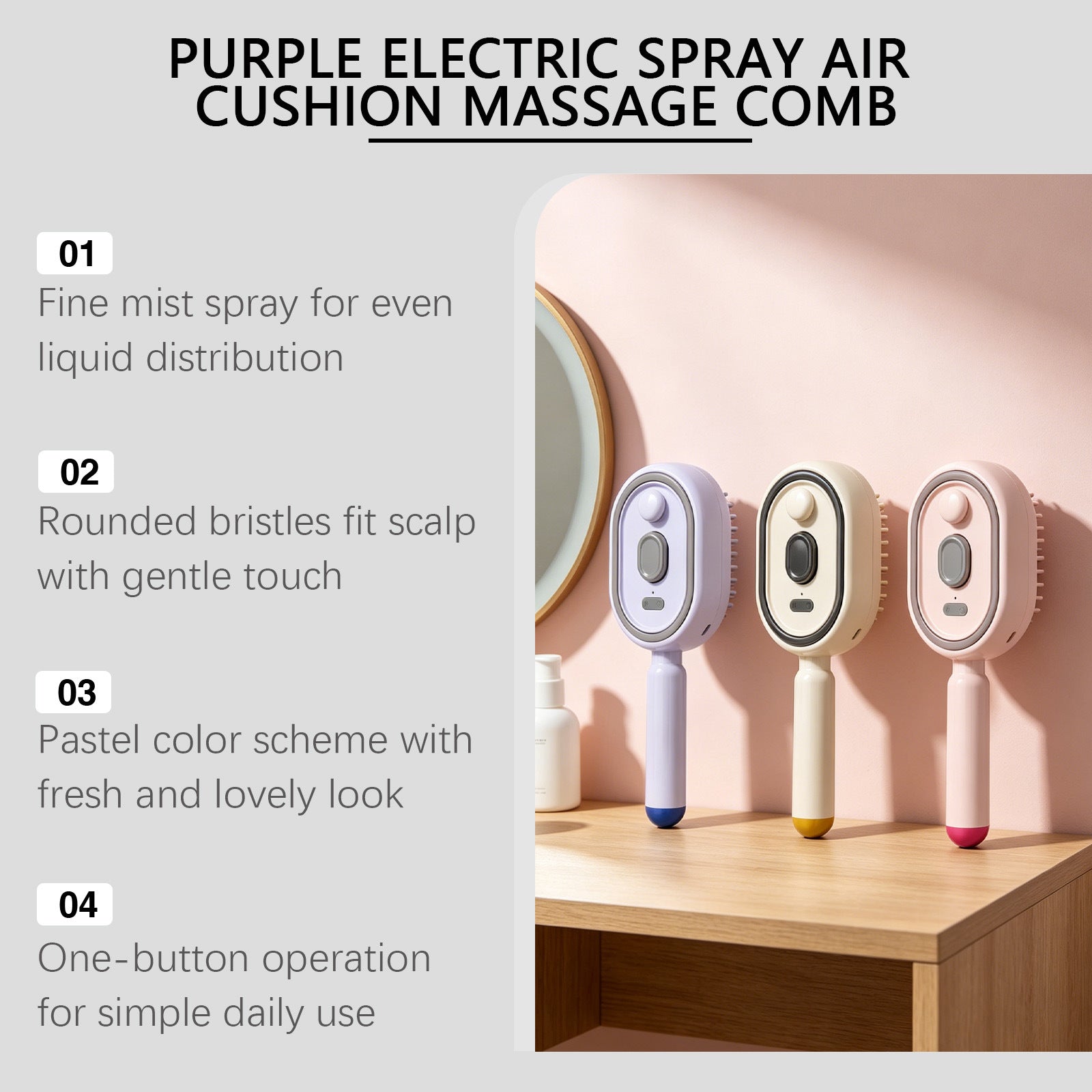 Electric Spray Airbag Massage Hair Comb