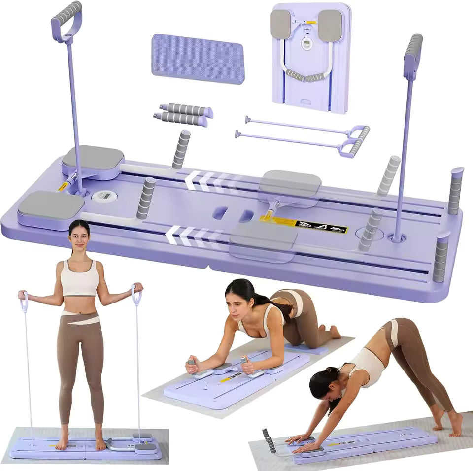 Multifunctional Abdominal Board Resistance Bands Hand Grips Fitness Plate Automatic Rebound Push Ups Stands Pilates Exercise