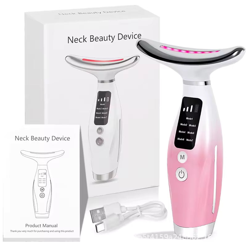EMS Neck Face Lifter Neck Face Lifting Massager Skin Tighten Device LED Photon Therapy Anti Wrinkle Double Chin Remover 7 Modes